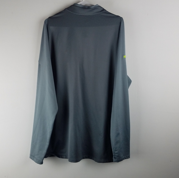 Nike Golf Jacket Shirt XL Gray Lime 1/4 Half Zip - Picture 2 of 4